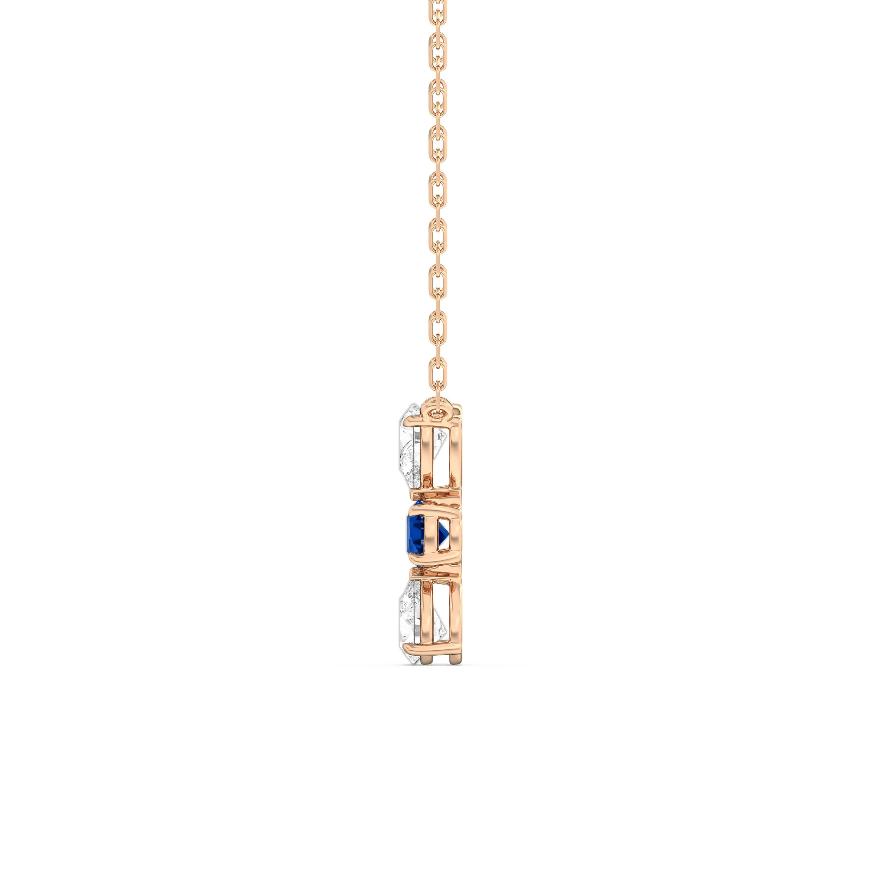 Sapphire and Diamond Shimmering Cascade Necklace