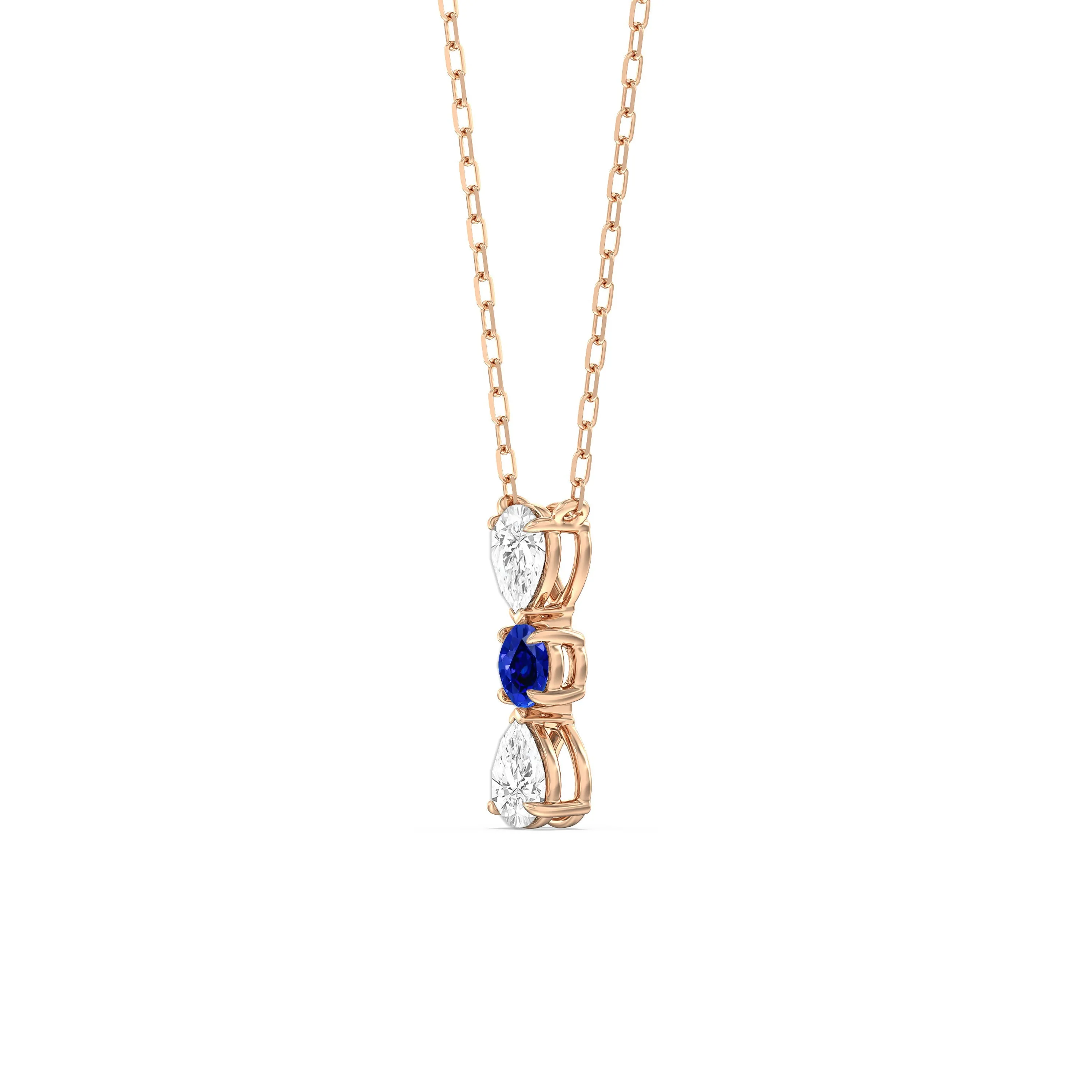 Sapphire and Diamond Shimmering Cascade Necklace