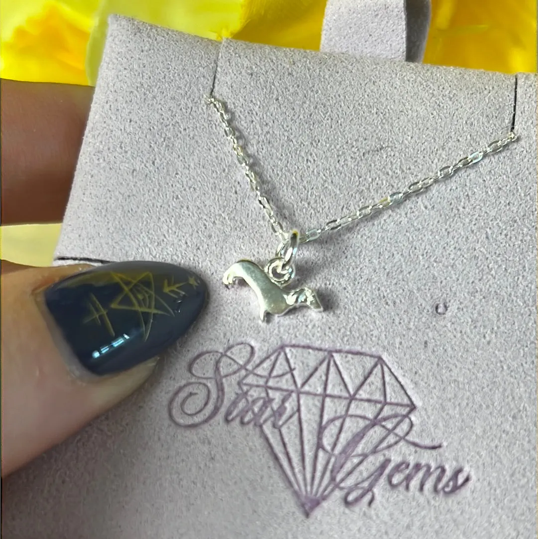 Sausage Dog 925 Sterling Silver Pendant Charm