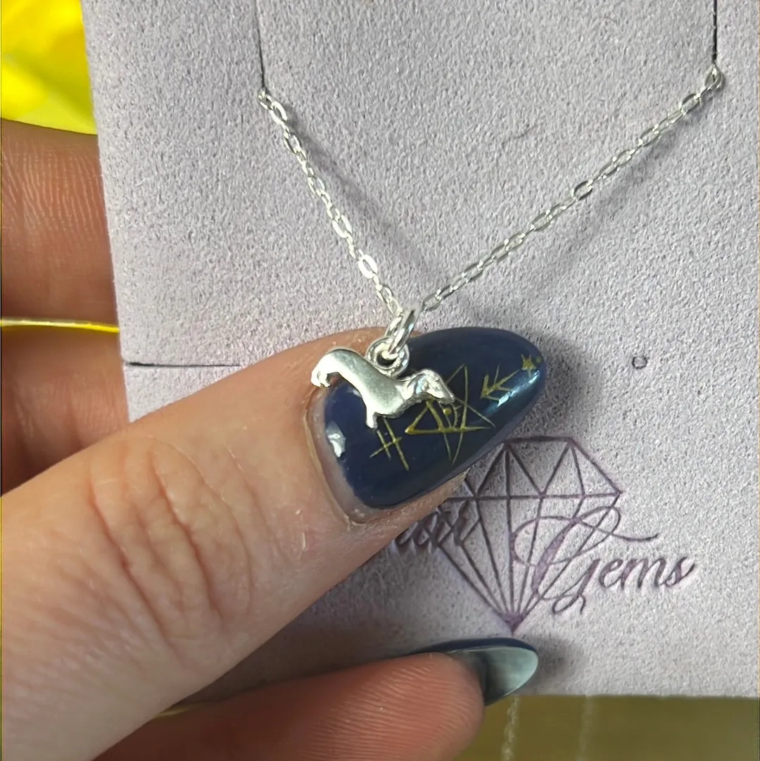 Sausage Dog 925 Sterling Silver Pendant Charm