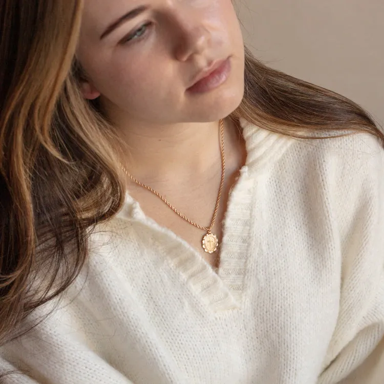 Scalloped Cross Necklace