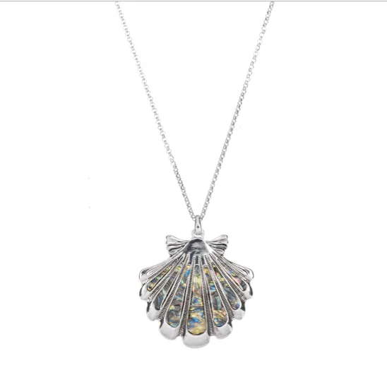 Seaside Long Necklaces with faux abolone