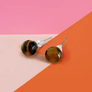 Semi-Precious Stone Studs Carded Earrings - Thailand