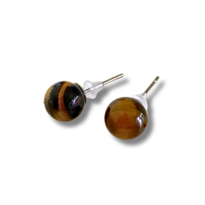 Semi-Precious Stone Studs Carded Earrings - Thailand