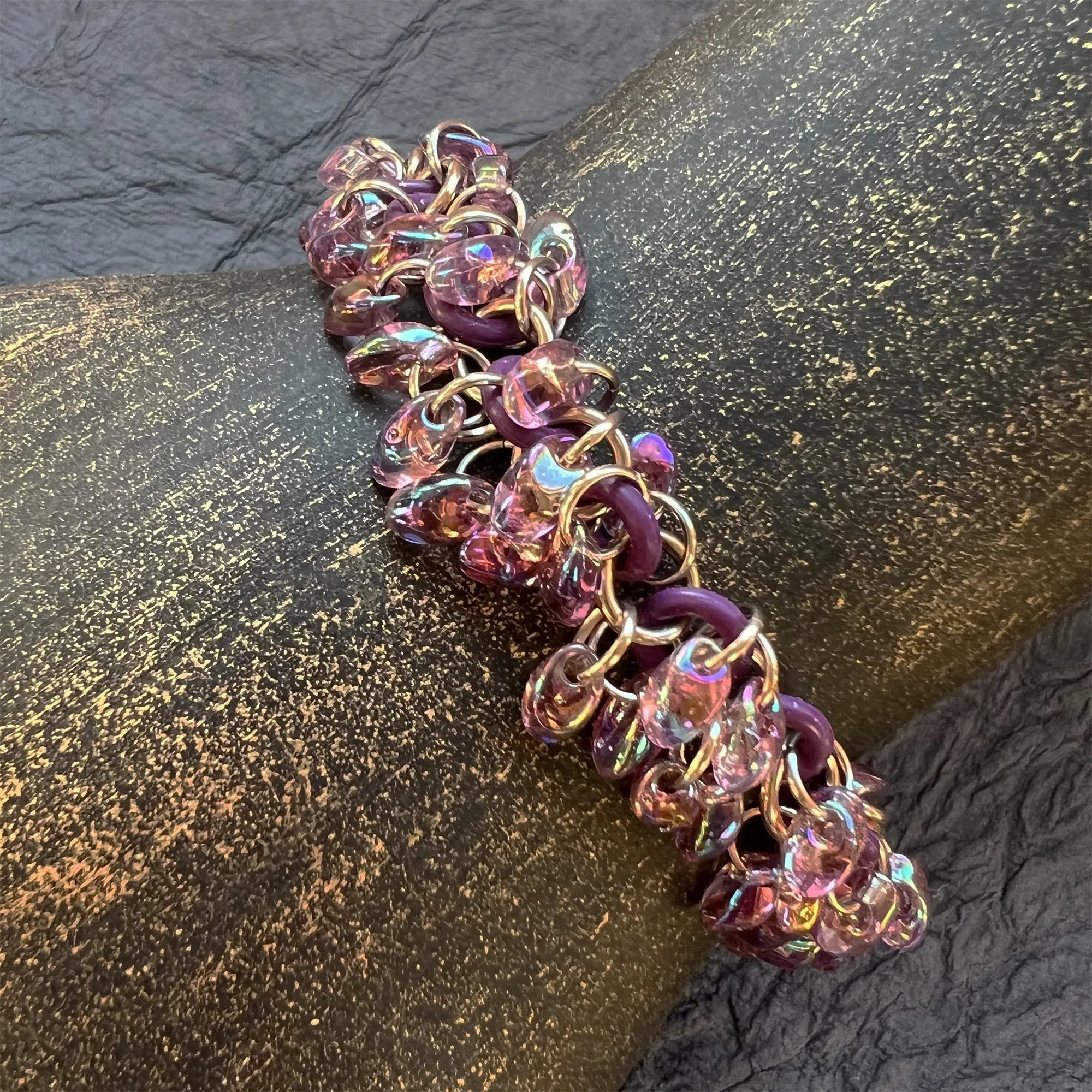 Shaggy Long Magatama Stretch Bracelet Kit with FREE Video  Amethyst Wine Champagne Amethyst AB