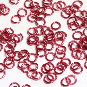 SHINY DARK ROSE 3.4mm 20 GA Jump Rings / 5 Gram Pack (approx 275) / sawcut round open anodized aluminum