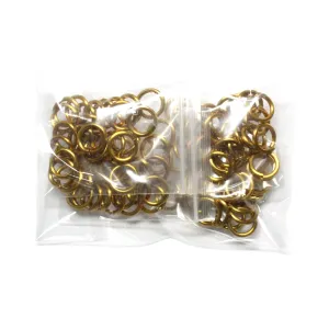 SHINY GOLD 10mm 12 GA Jump Rings / 100 Pack / sawcut round open anodized aluminum