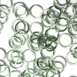 SHINY LIGHT SEAFOAM GREEN 7mm 16 GA AWG Jump Rings / 5 Gram Pack (approx 70) / sawcut round open anodized aluminum