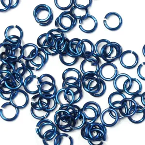 SHINY ROYAL BLUE 4mm 18 GA AWG Jump Rings / 5 Gram Pack (approx 150) / sawcut round open anodized aluminum ID