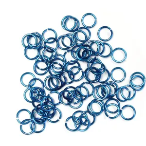 SHINY ROYAL BLUE 4mm 20 GA Jump Rings / 5 Gram Pack (approx 240) / sawcut round open anodized aluminum