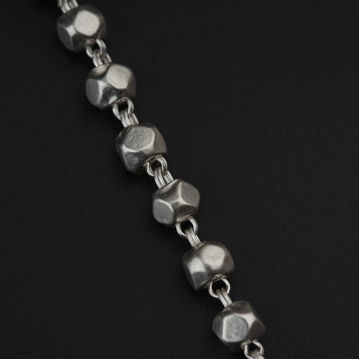 Silver Coin Necklace with Silver Beads