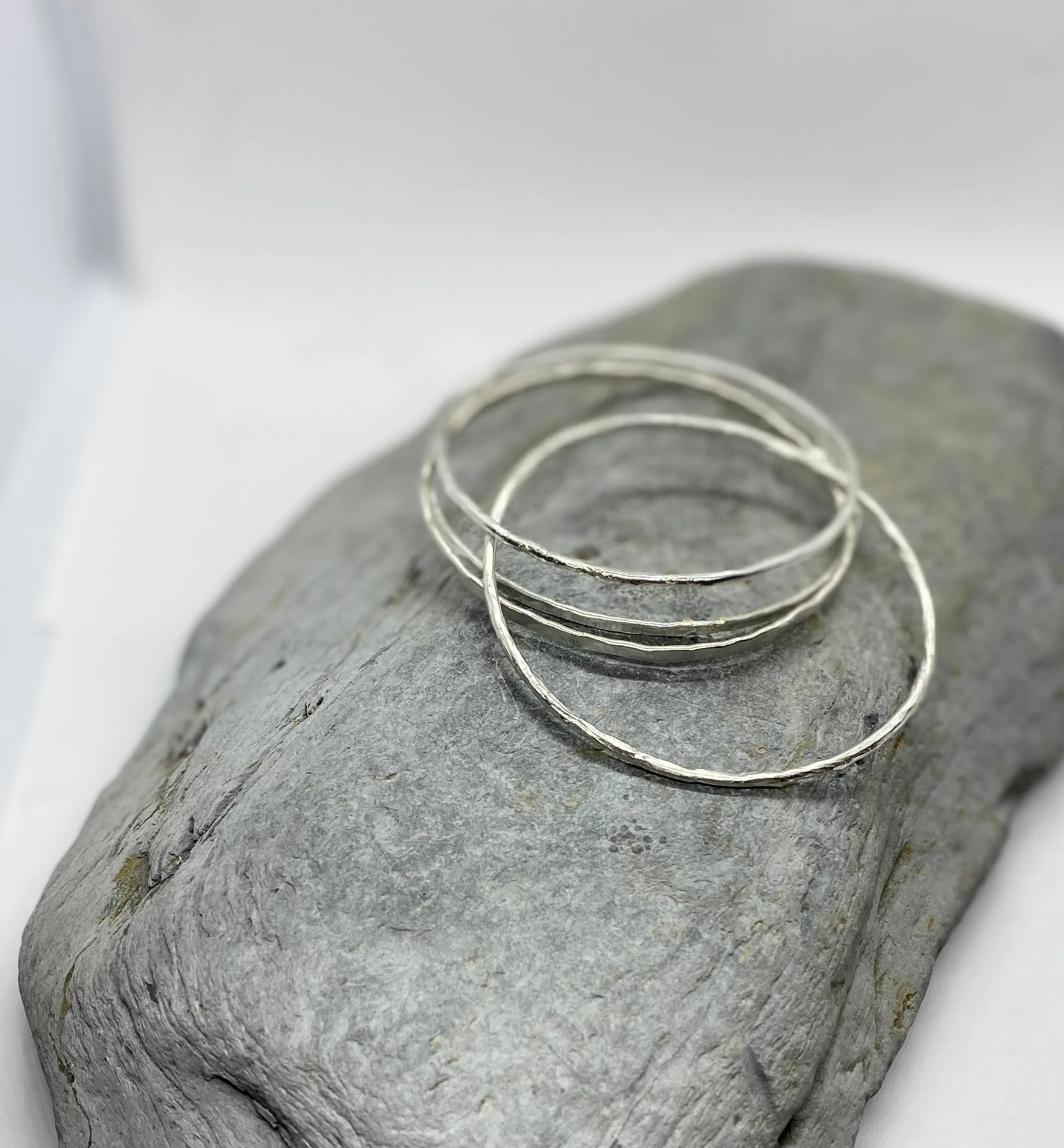 Silver Hammered Bangle
