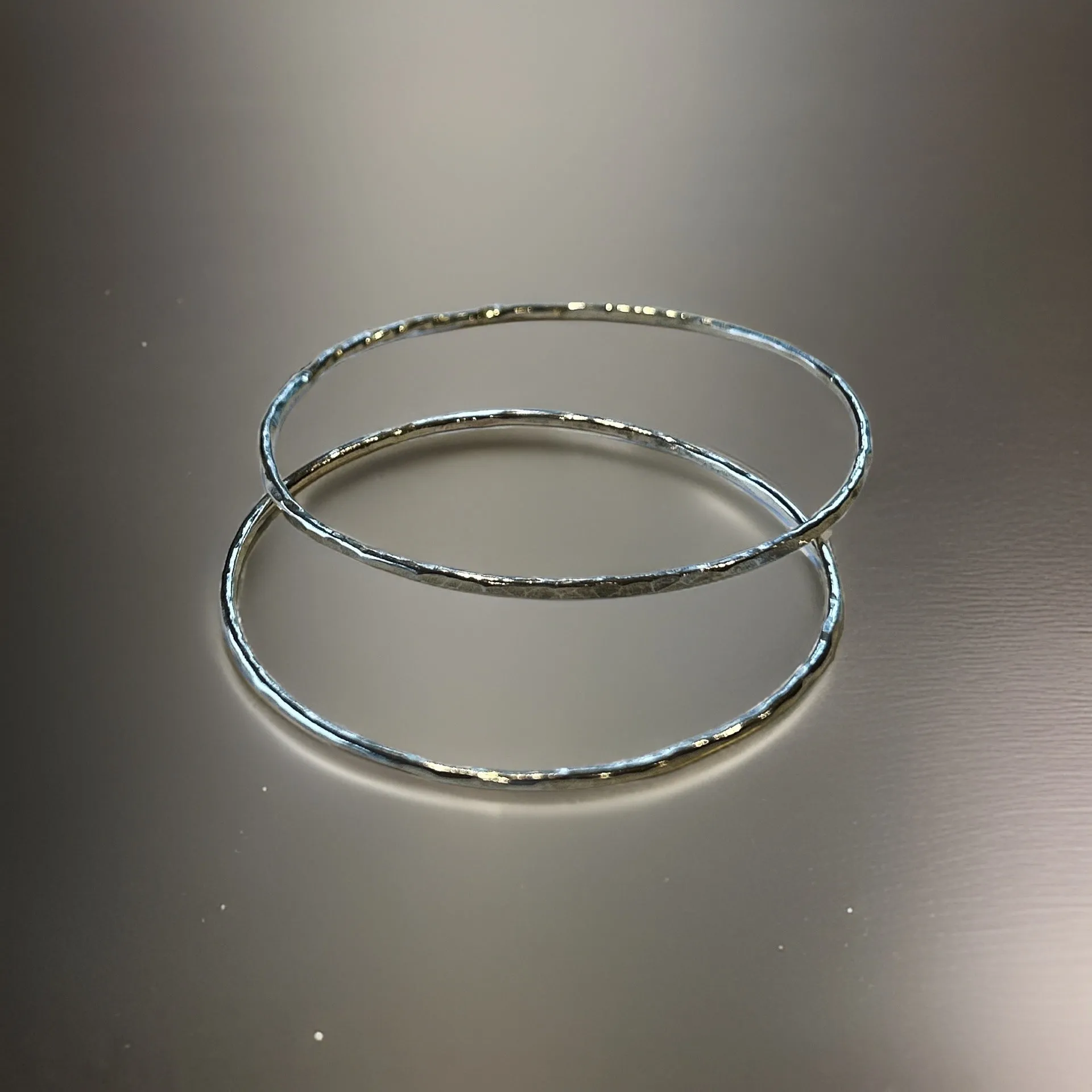 Silver Hammered Bangle
