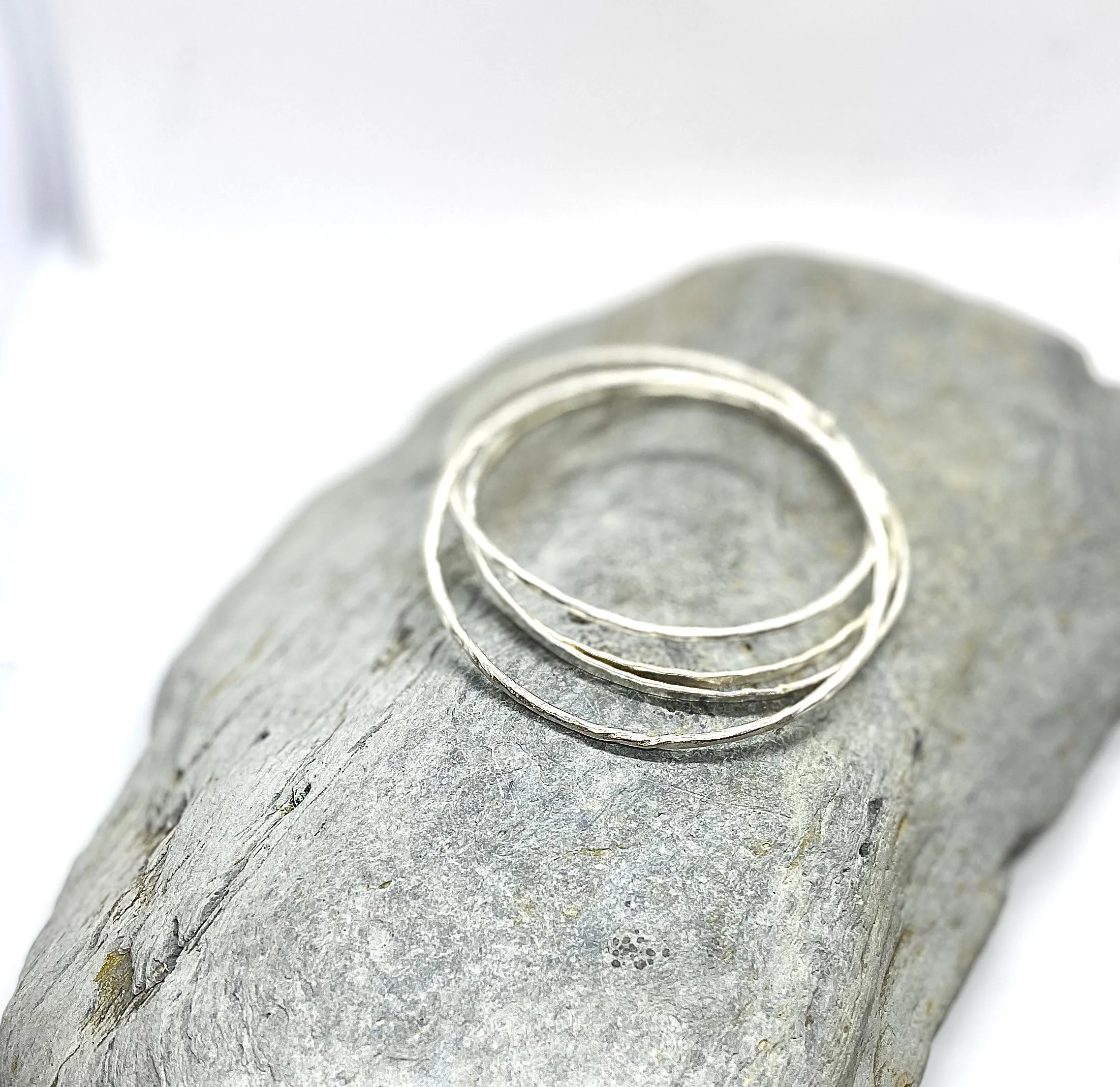 Silver Hammered Bangle