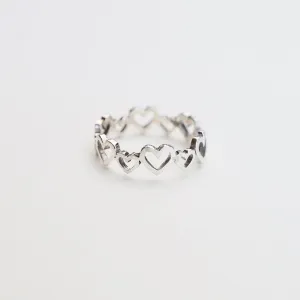 Silver Small & Large Heart Band