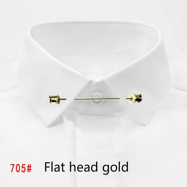 Simple Personality Gold Color Pins Brooches Metal Chain Tassel Shirt Collar Lapel Pin