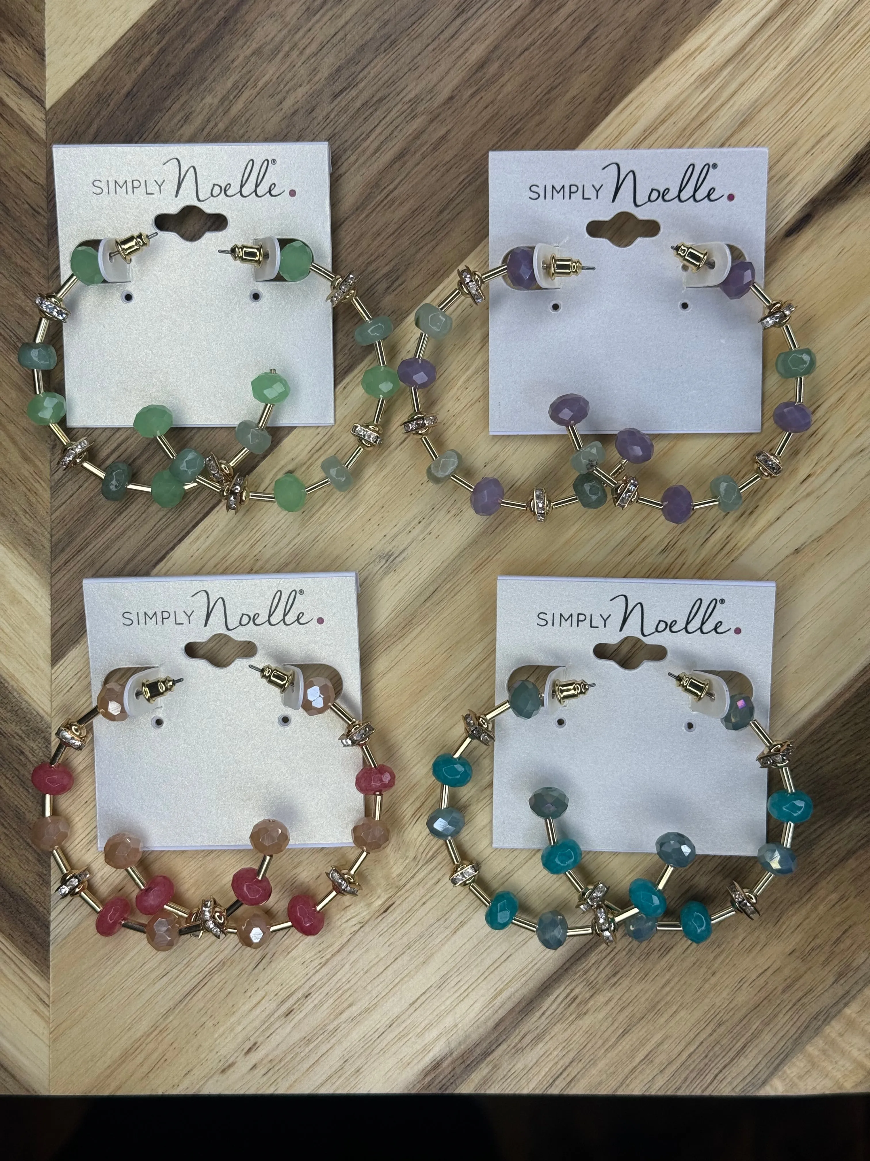 Simply Noelle Hoop Earrings In Turquoise