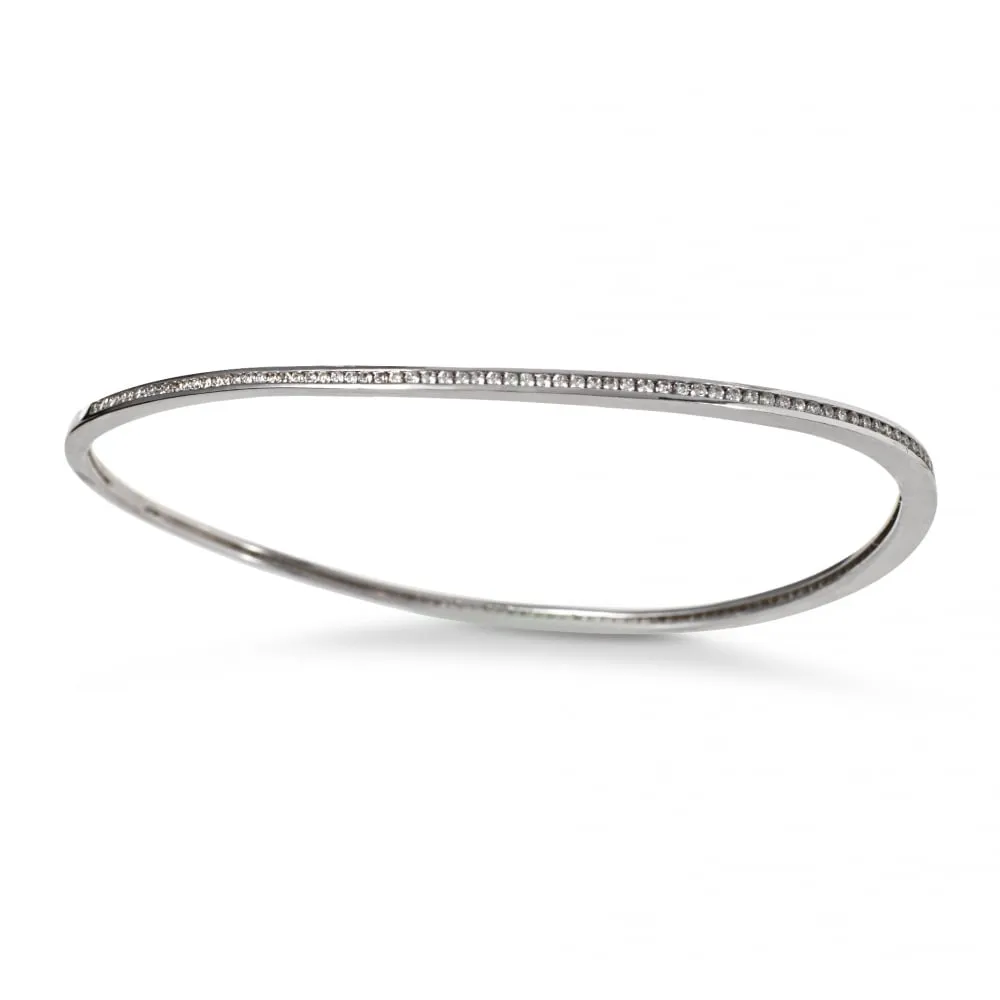 Slice Bangle in White Gold With Diamonds