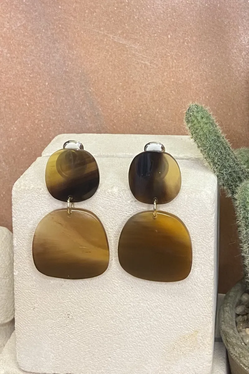 Smokey Chocolate Clip On Earrings