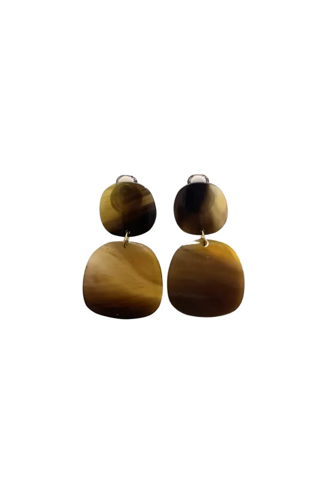 Smokey Chocolate Clip On Earrings