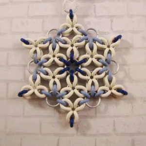 Snowflake Tri Flower Ornament Mini Kit with FREE Video - White with Celestial and Powder Blue