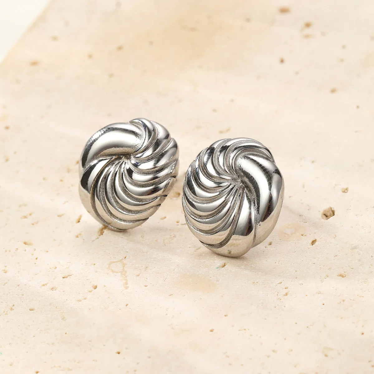 Spiral Oversized Stud Earrings Waterproof
