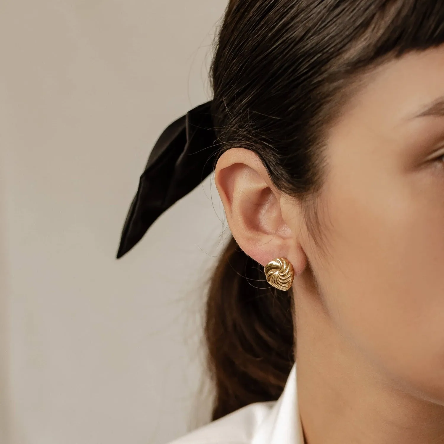 Spiral Oversized Stud Earrings Waterproof