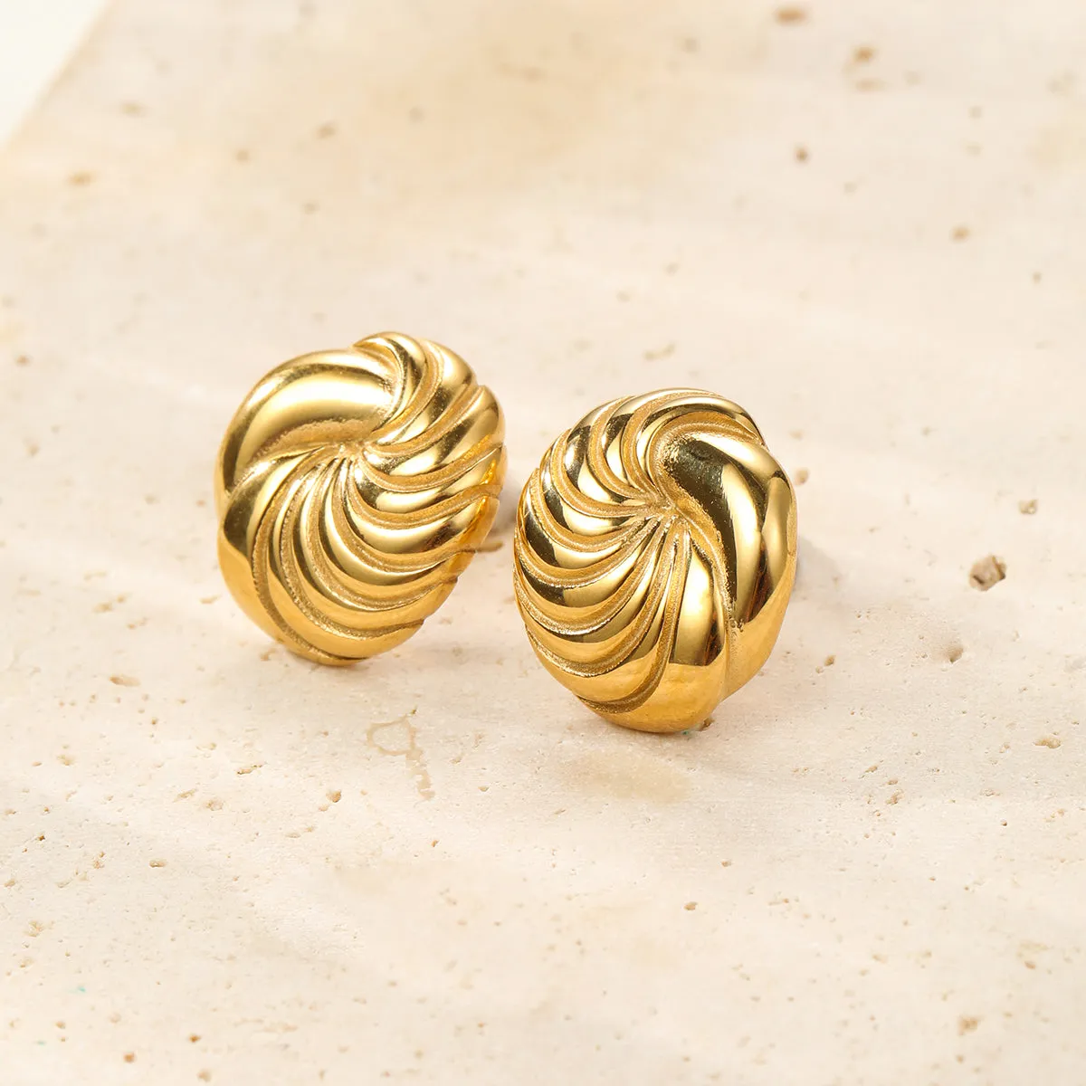 Spiral Oversized Stud Earrings Waterproof