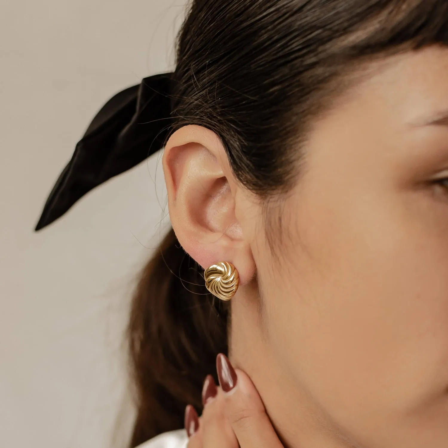 Spiral Oversized Stud Earrings Waterproof