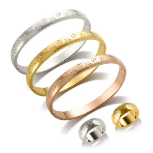 Star Bracelet Shiny Zircon Bangle Pentagram Crystal Rings