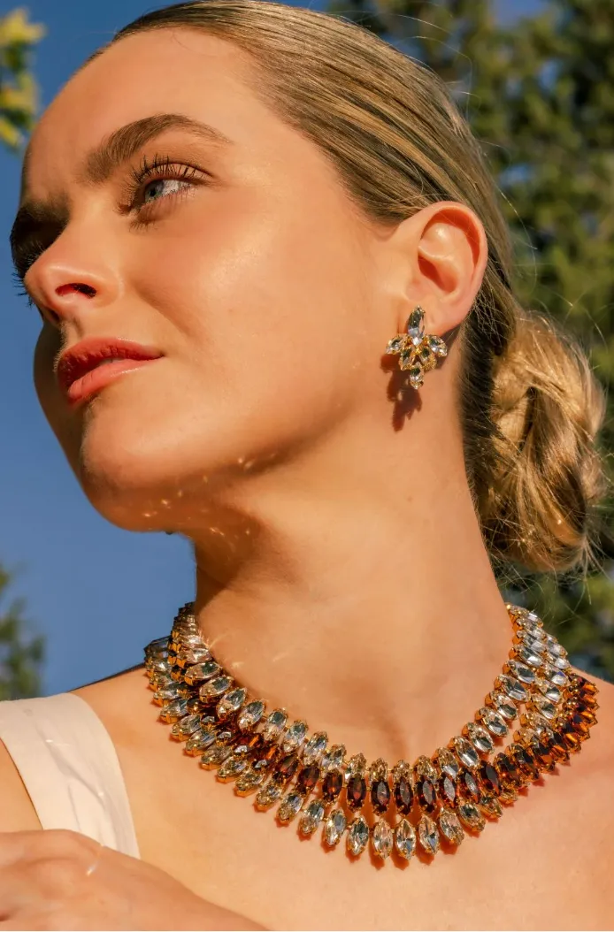 Stella Cluster Earrings - Crystal