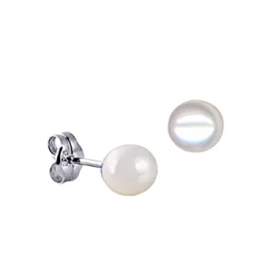 Sterling Silver Fresh Water Button Pearl Studs