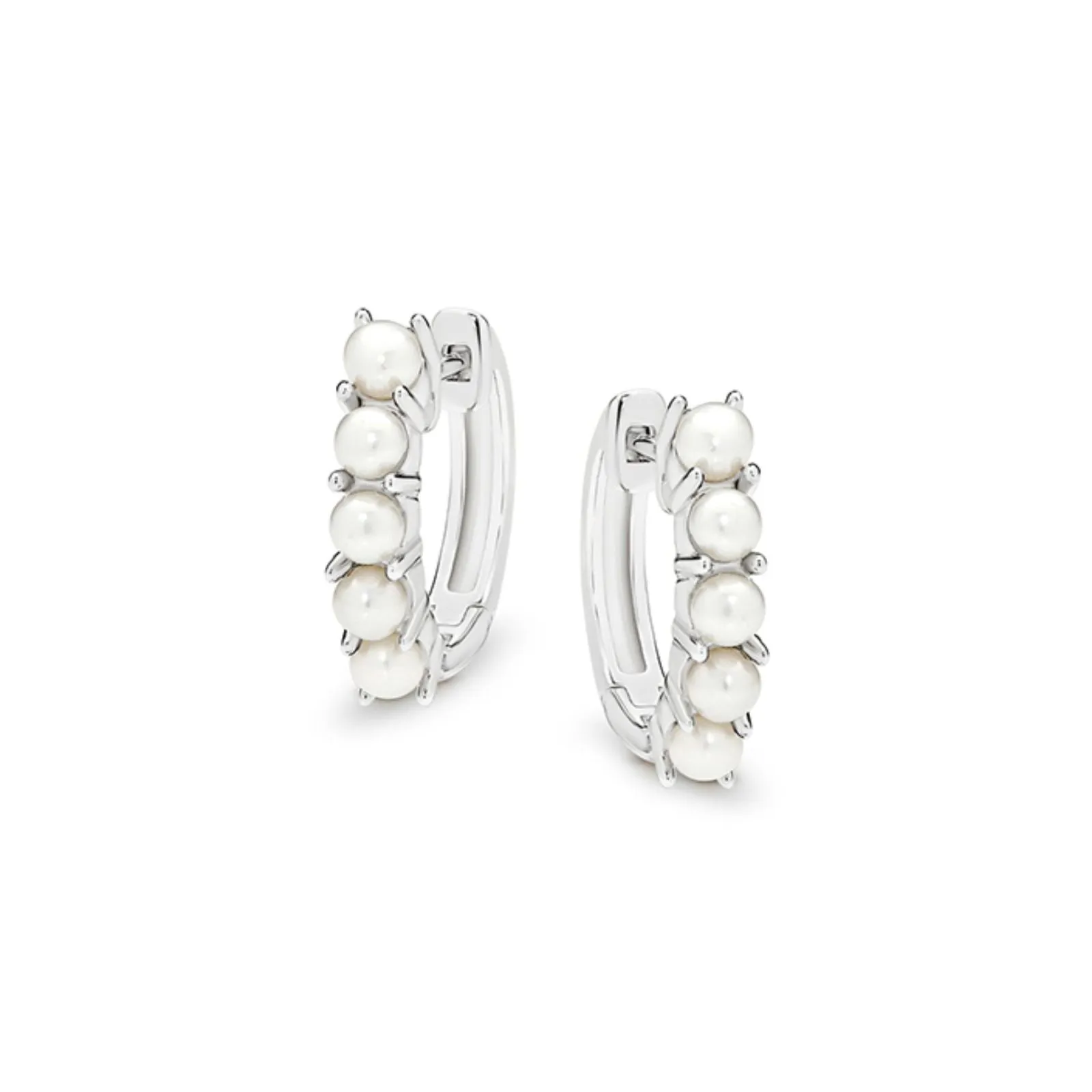 Sterling Silver Freshwater Pearl Huggies