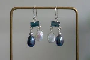 Sterling silver pearl mobile earrings