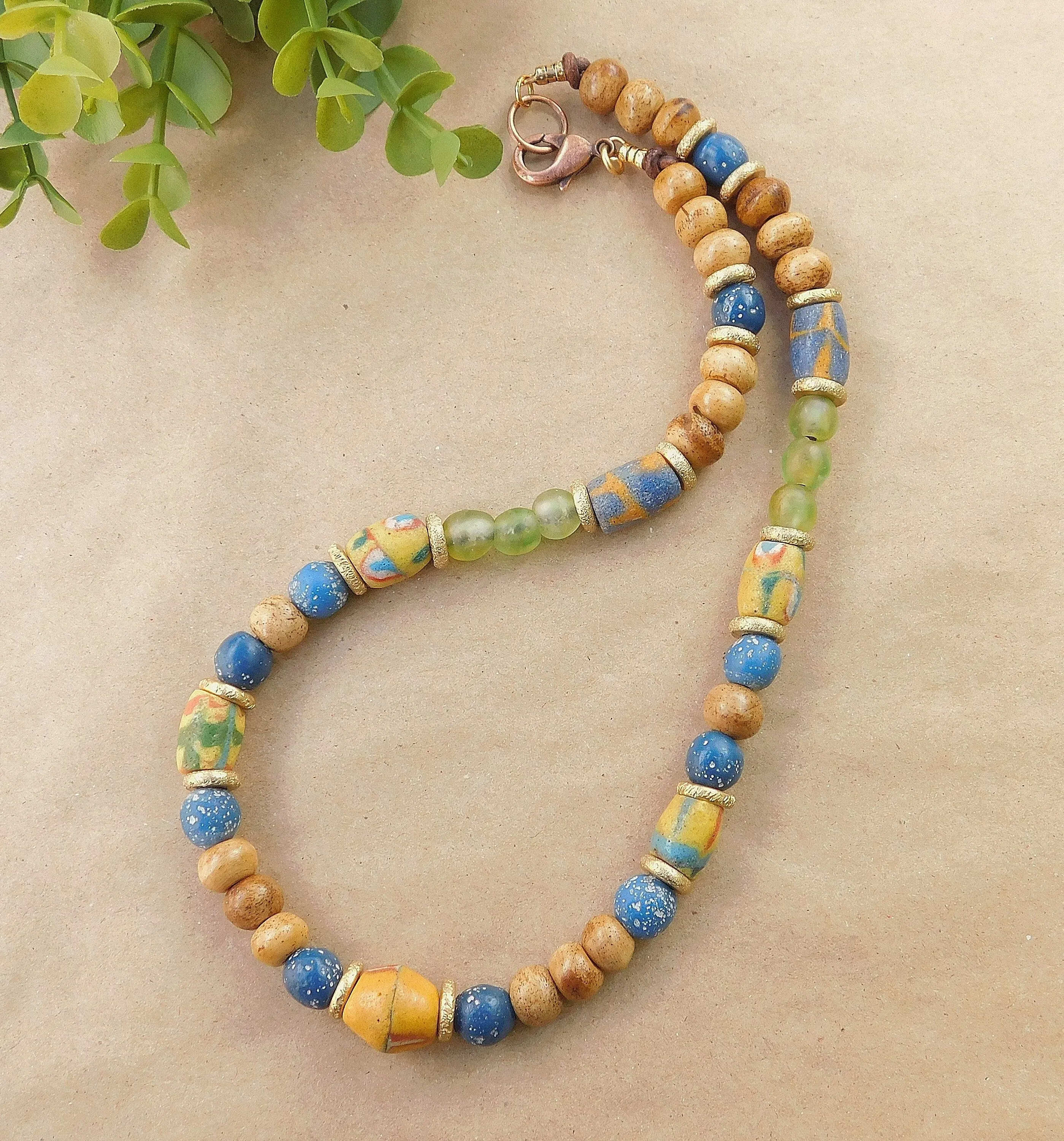 Stunning African Sandcast Beaded Necklace