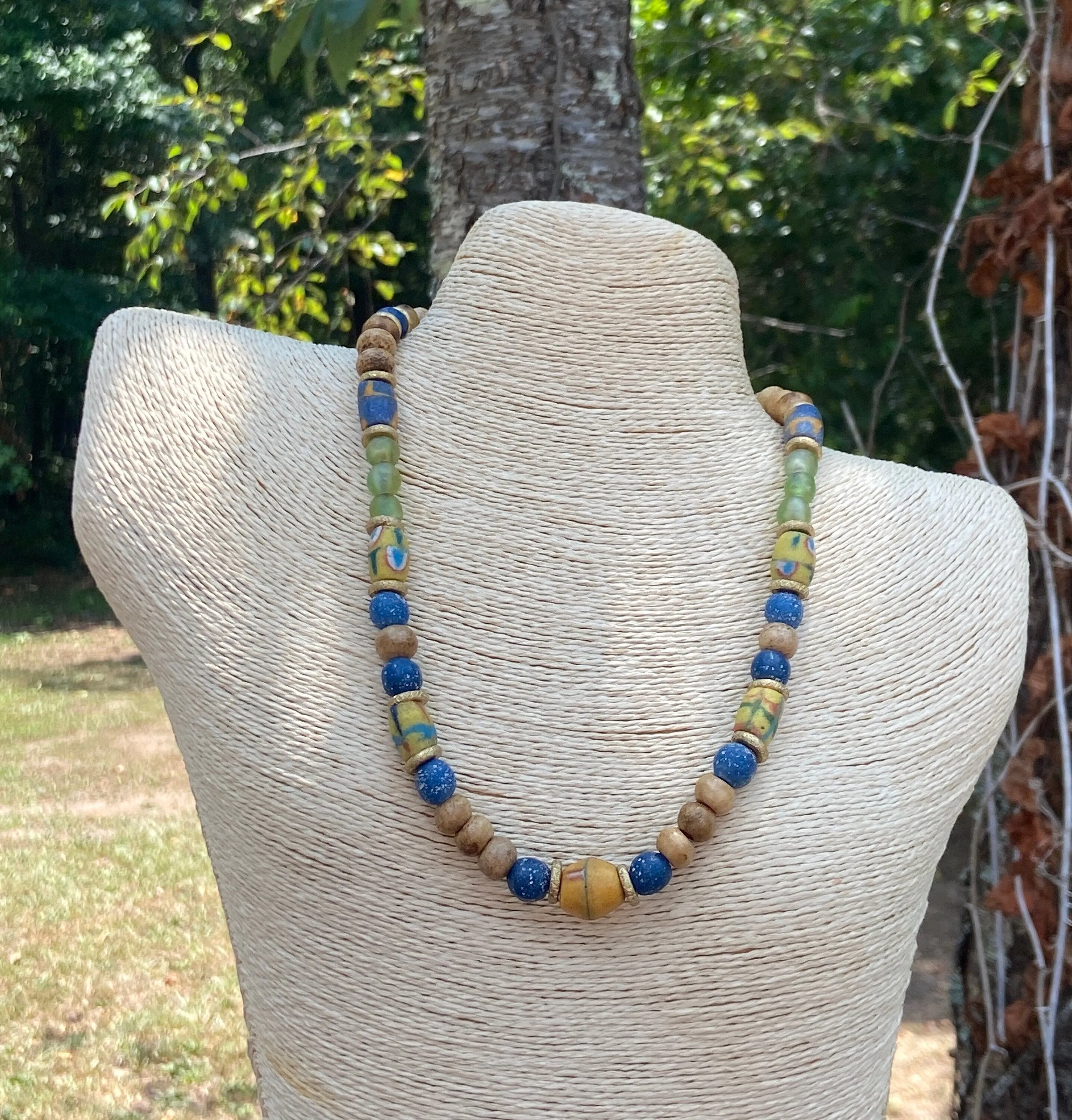 Stunning African Sandcast Beaded Necklace