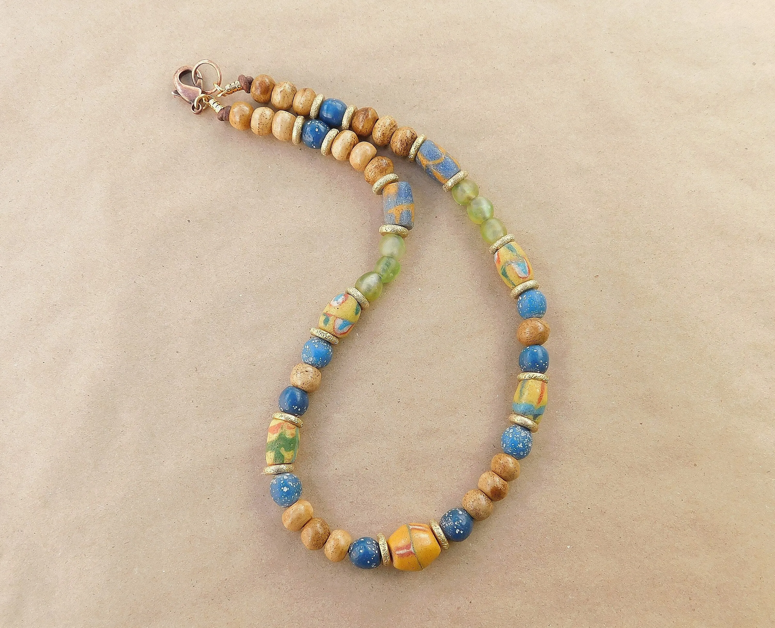 Stunning African Sandcast Beaded Necklace