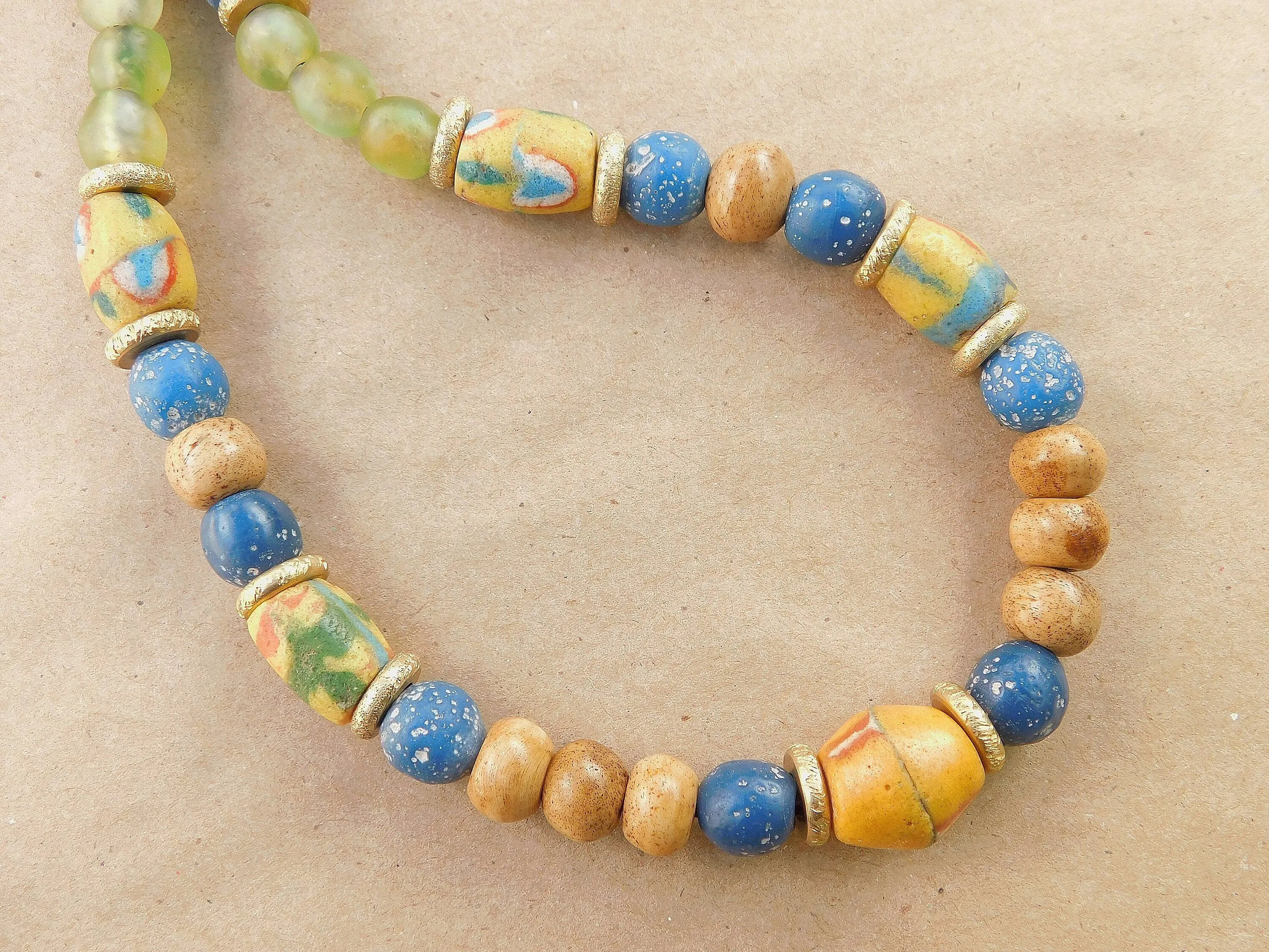 Stunning African Sandcast Beaded Necklace