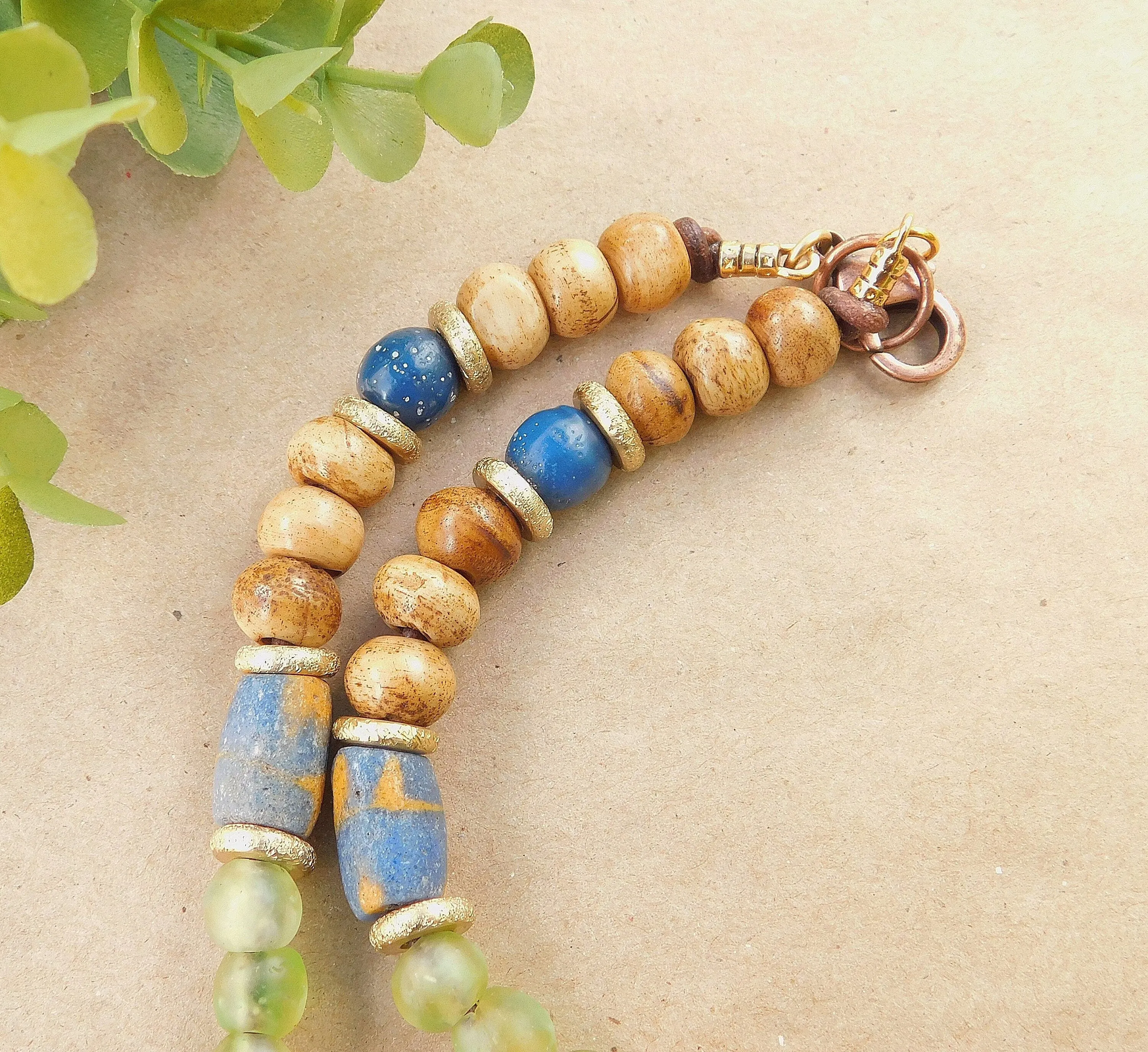 Stunning African Sandcast Beaded Necklace