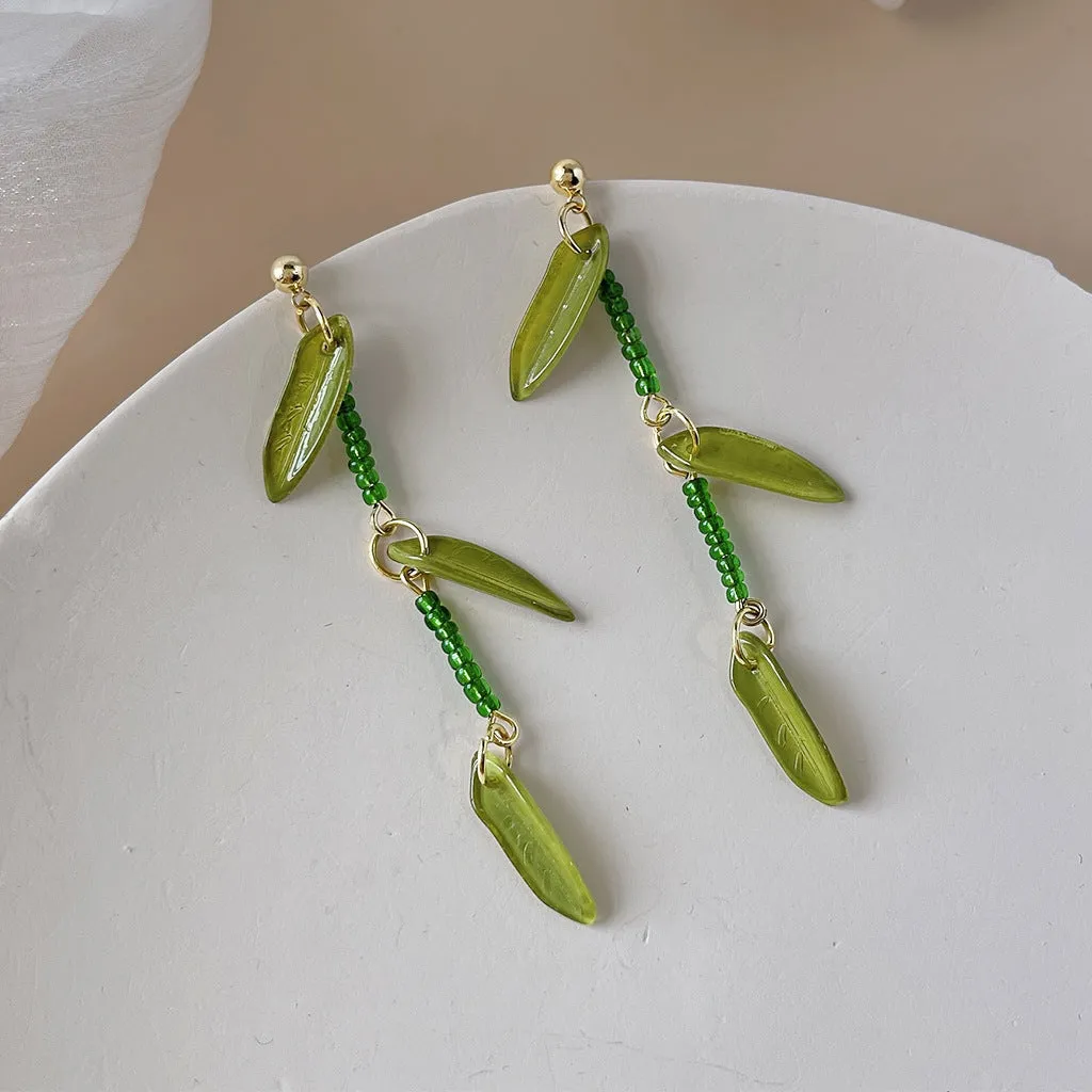 Summer Mori Style Fresh Leaves Earrings