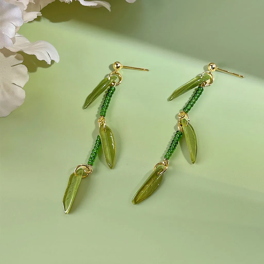 Summer Mori Style Fresh Leaves Earrings
