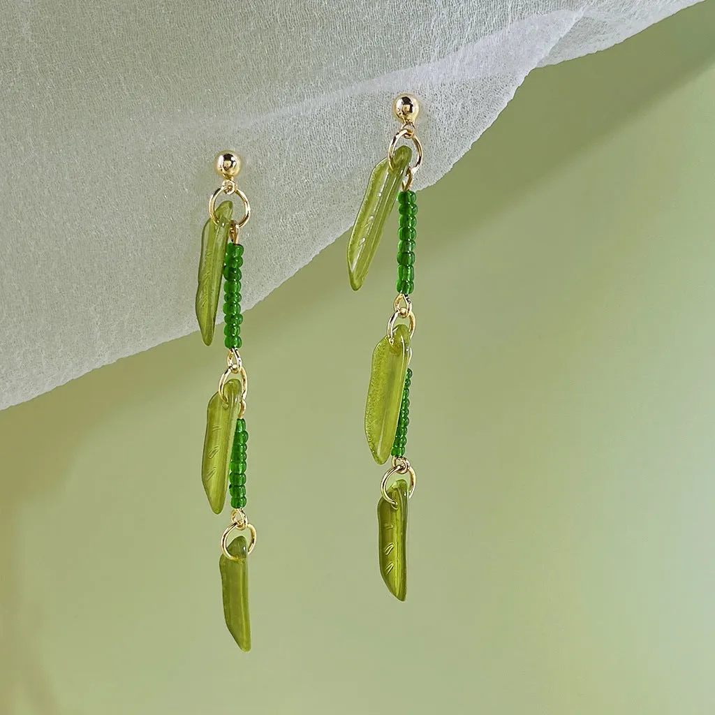 Summer Mori Style Fresh Leaves Earrings