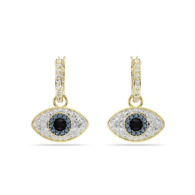 Swarovski Symbolica drop earrings, Evil eye, Gold-tone plated