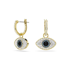 Swarovski Symbolica drop earrings, Evil eye, Gold-tone plated