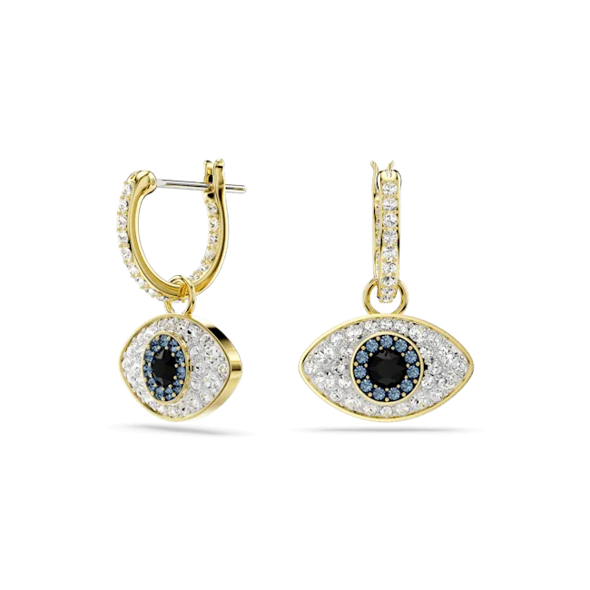 Swarovski Symbolica drop earrings, Evil eye, Gold-tone plated