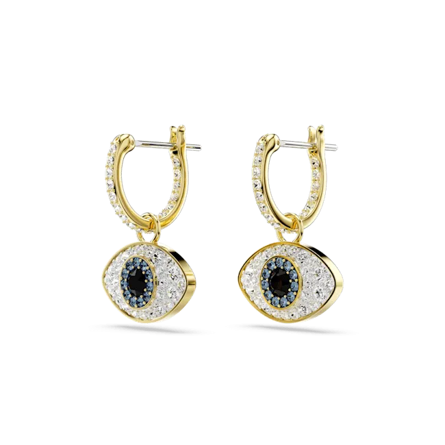 Swarovski Symbolica drop earrings, Evil eye, Gold-tone plated