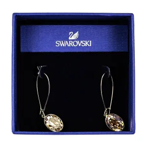 Swarovski Women's Puzzle Golden Shadow Crystal Pierced Earrings, 1-3/4" Size | 1120290