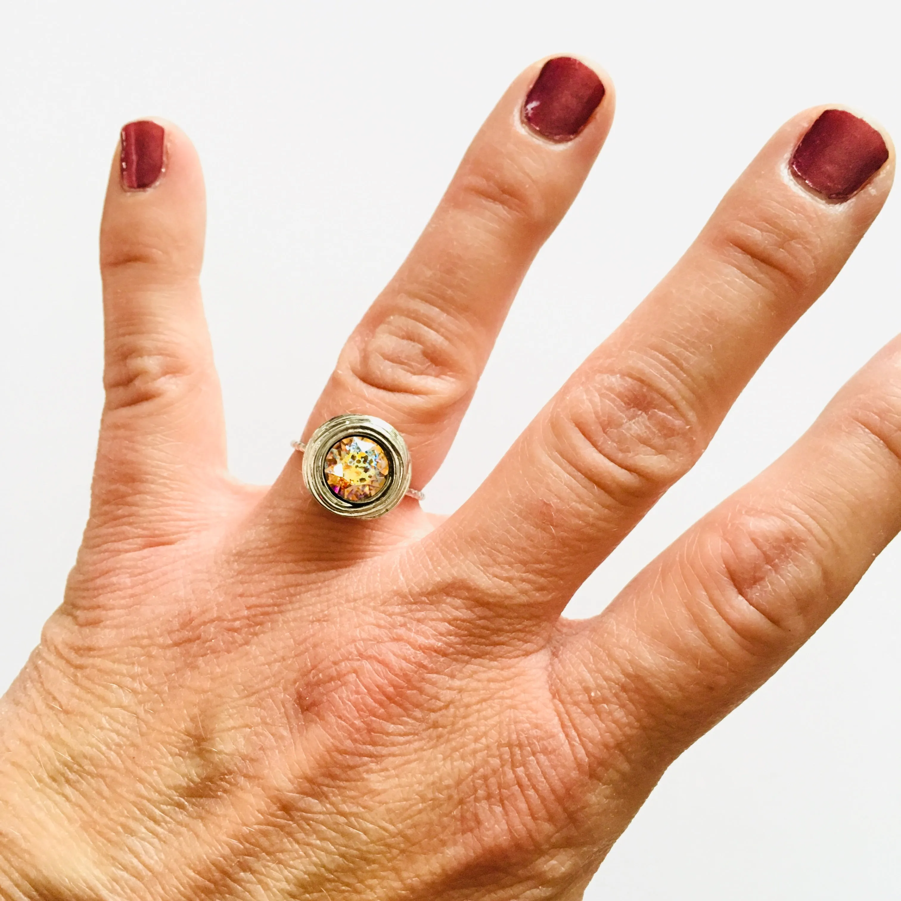 Swirl Solitaire Ring featuring LCT White Patina