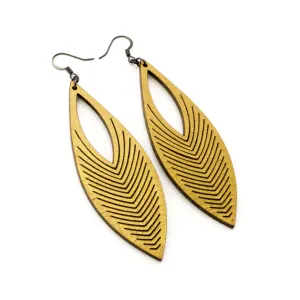 Terrabyte 01 // Leather Earrings - Gold