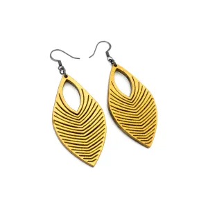 Terrabyte 06 // Leather Earrings - Gold